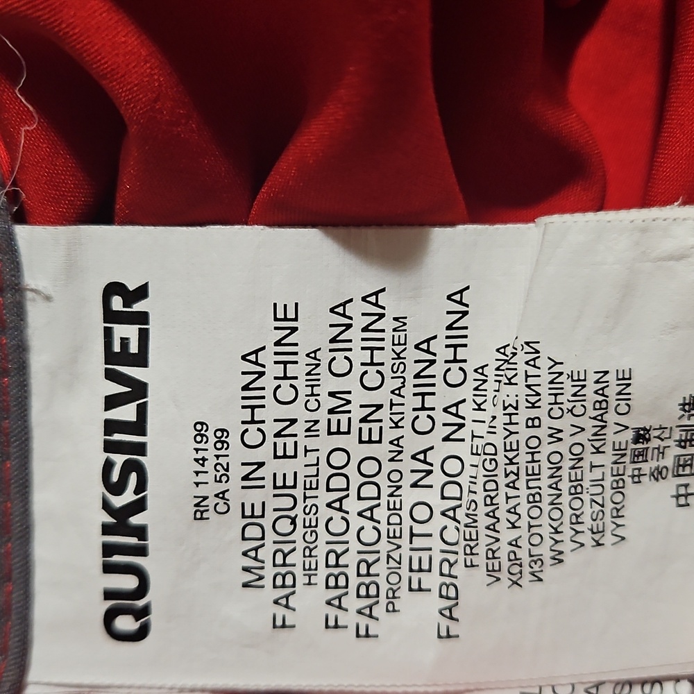 Quiksilver Waterman Red Gray Swim Summer Trunks  Men Size M Pre-Owned Eco Style - Picture 12 of 17